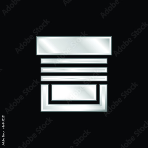 Blinds silver plated metallic icon