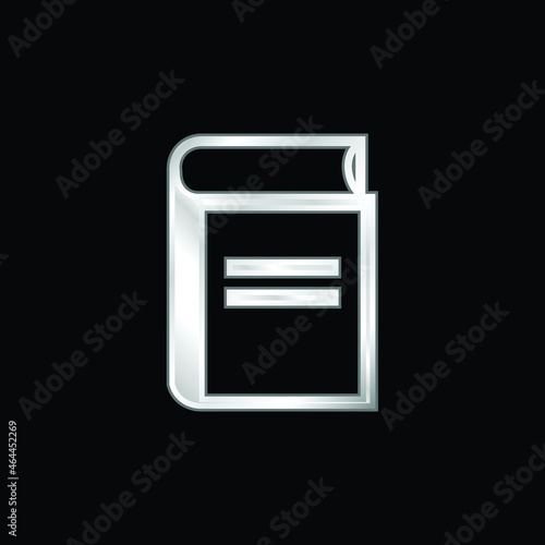 Book Outline silver plated metallic icon