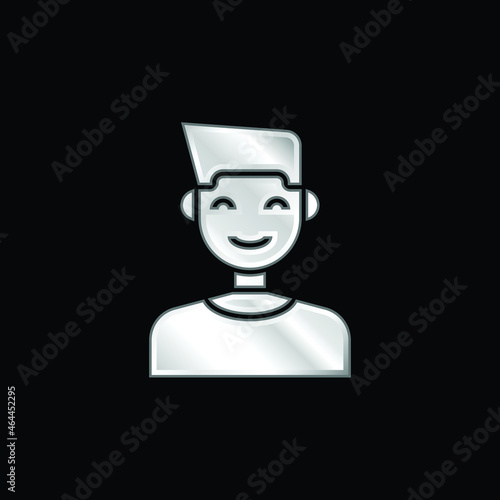 Boy silver plated metallic icon