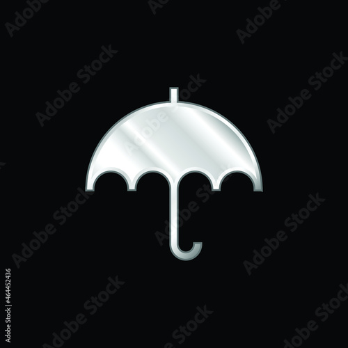 Black Umbrella silver plated metallic icon