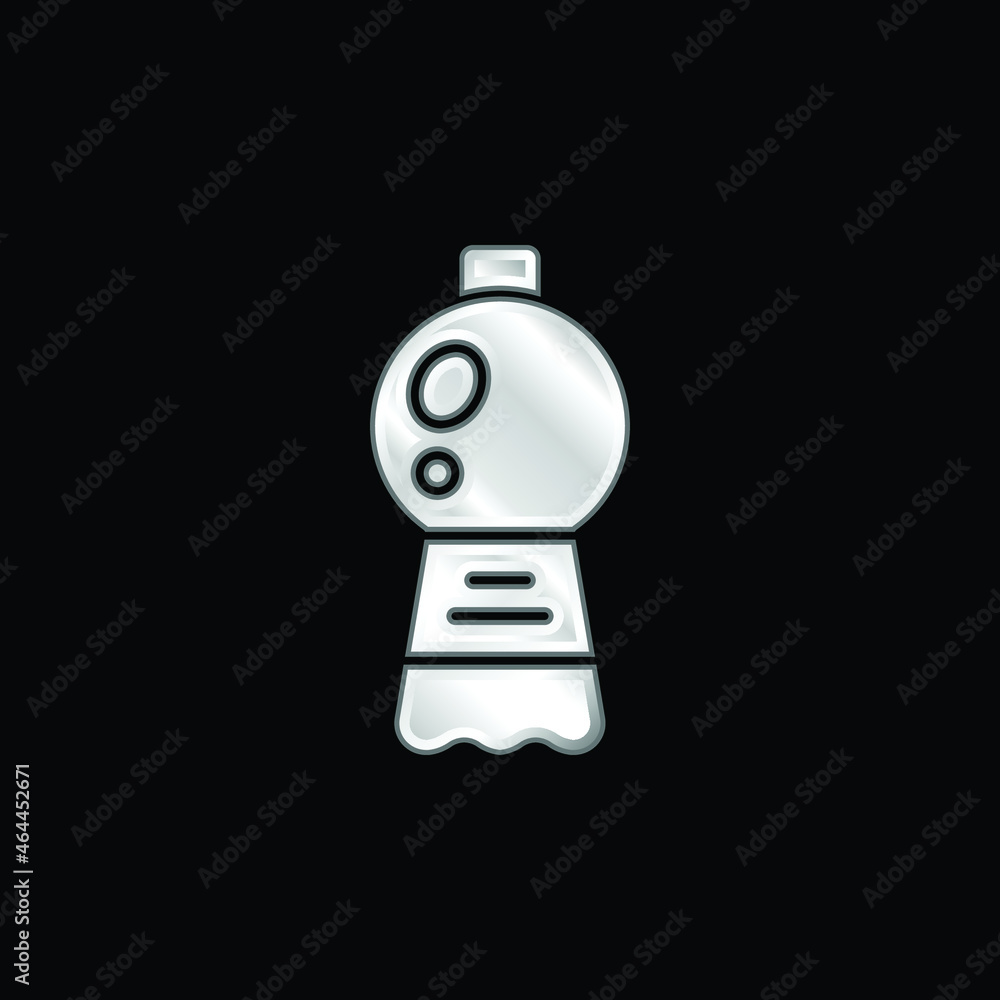 Bottle silver plated metallic icon Bottle silver plated metallic icon