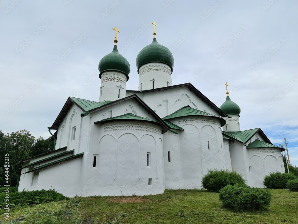 An ancient Orthodox church in ancient Pskov. Russia, Pskov, summer 2021 