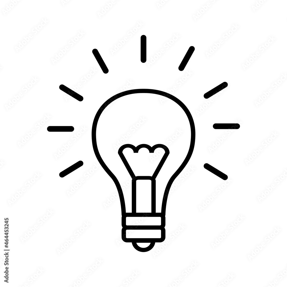 Light lamp Icon Simple flat symbol for new idea Light lamp Icon Simple flat symbol for new idea