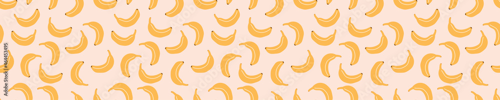 Fototapeta premium Pink seamless pattern with bananas