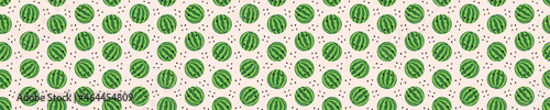 Seamless pattern with cute watermelons