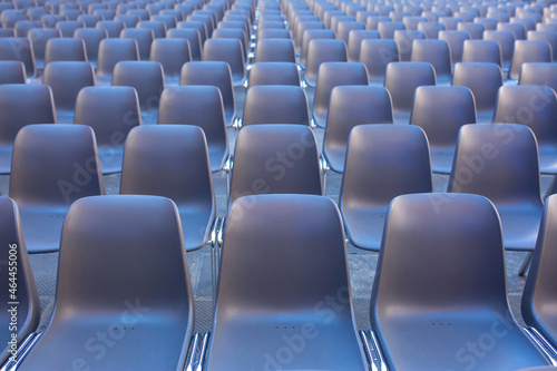 Seats in the cinema. Chairs in the conference room, many chairs for meetings and training, chairs in the stadium for a large audience.