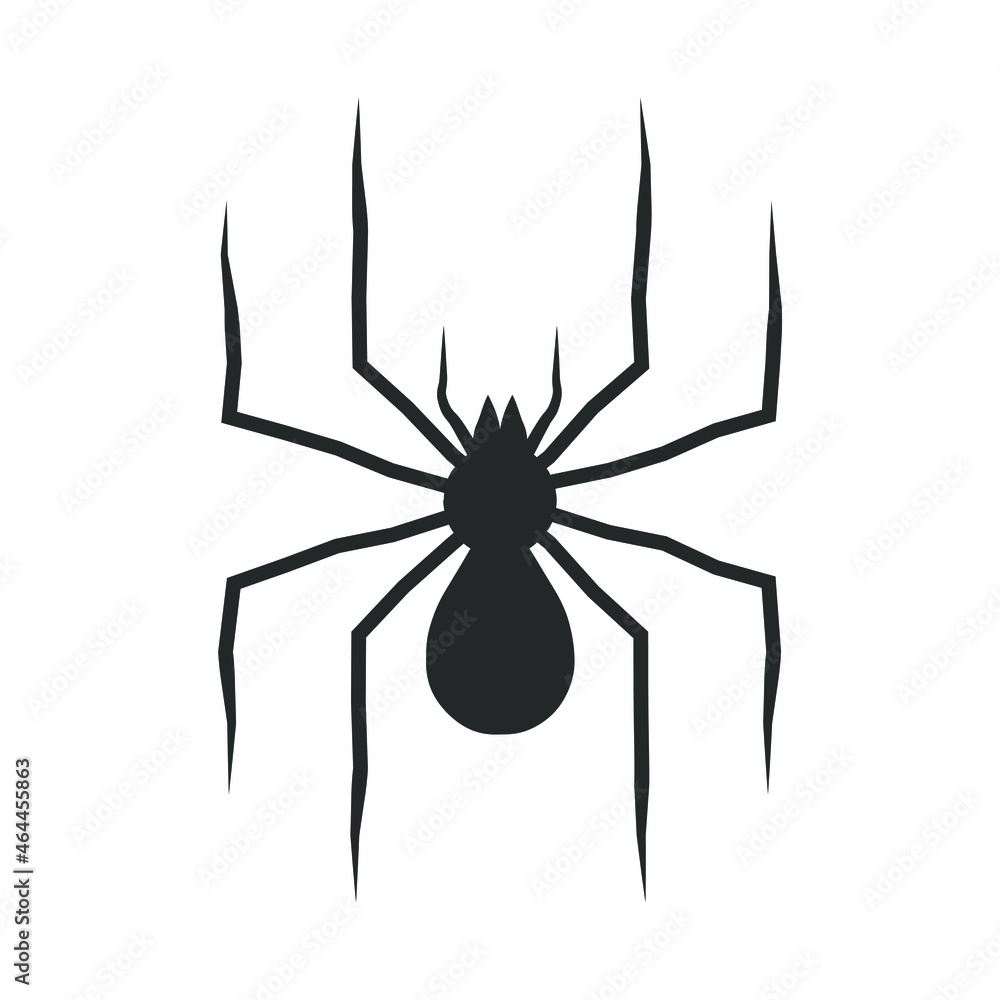 Spider shape silhouette. Insect icon symbol. Vector illustration image.
Spider shape silhouette. Insect icon symbol. Vector illustration image.