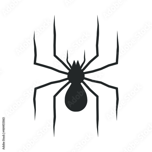 Spider shape silhouette. Insect icon symbol. Vector illustration image. 