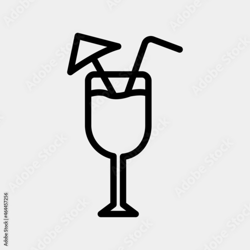 Drink icon vector illustration in line style about summer, use for website mobile app presentation