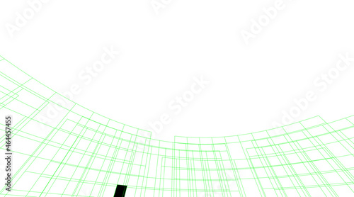 Abstract architecture design 3d sketch