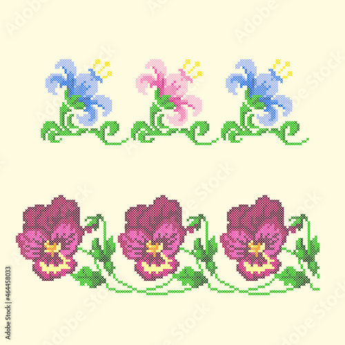 vector art embroidery floral ornament