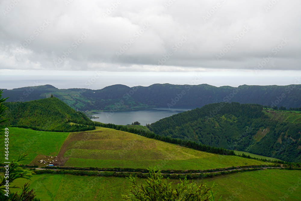lake cidades viewpoint on the azores island