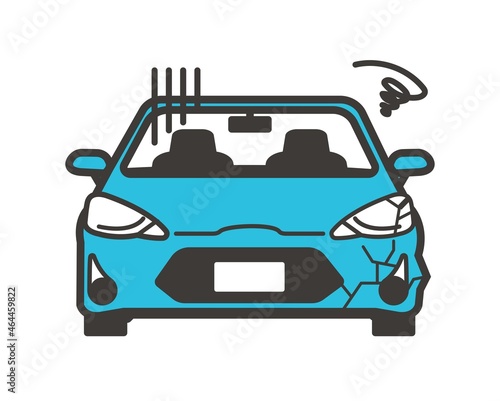 車の災害や事故のベクターイラスト素材／危険／修理