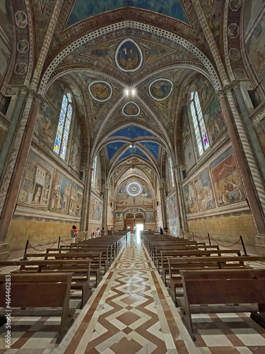Slika na platnu Assisi, La Basilica Superiore - interno con affreschi