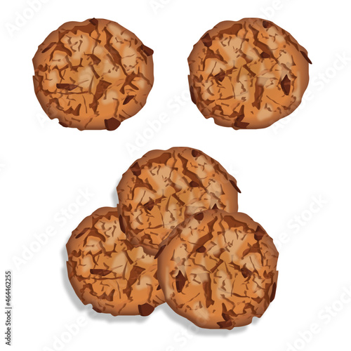 Set of butter cookies biscuits pastry chocolate Americana Choco chips