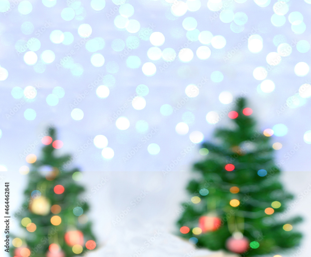 Christmas tree with bokeh light background