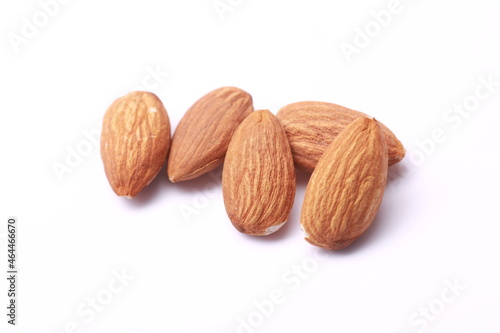 almonds close-up on a white background