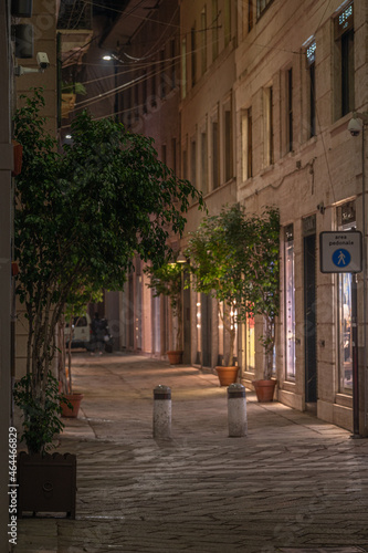 Shopping alley in Milan by night