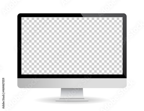Computer screen vector mockup. monitor with blank white screen. vector illustration