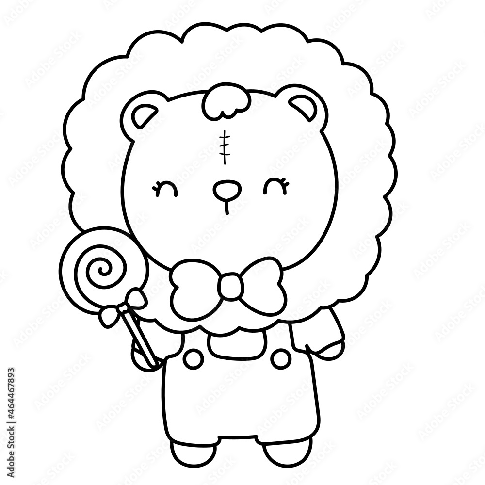 Christmas lion with candy outline Christmas lion with candy outline