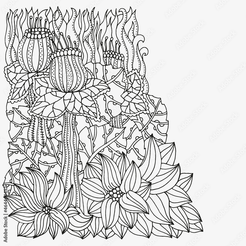 Fototapeta premium Floral doodle.