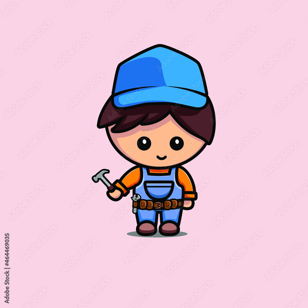 Fototapeta premium cute technician vector design