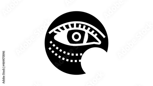 eye surgery animated glyph icon. eye surgery sign. isolated on white background photo