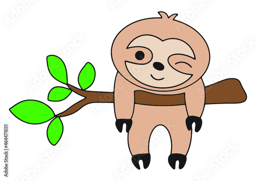 Sloth illustration for baby shower party for T-shirt  cards frame bags