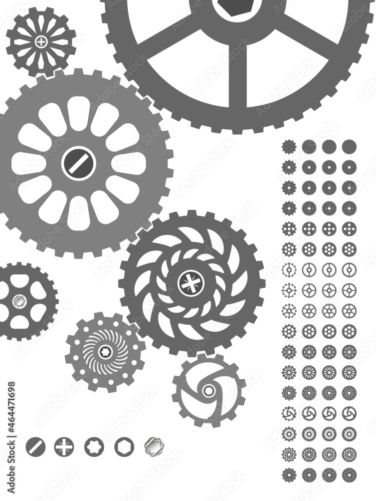 Clockwork Gears and Screw heads Clockwork Gears and Screw heads