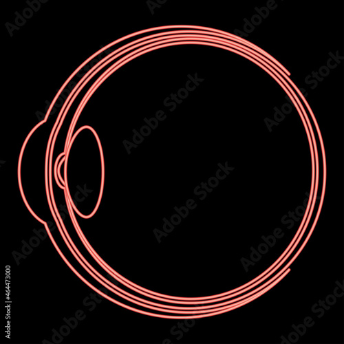 Neon eyeball red color vector illustration flat style image