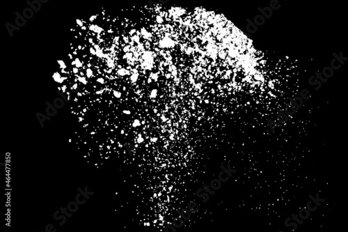 White splashes isolated on black background. Abstract vector explosion. Digitally generated image. Illustration, EPS 10.