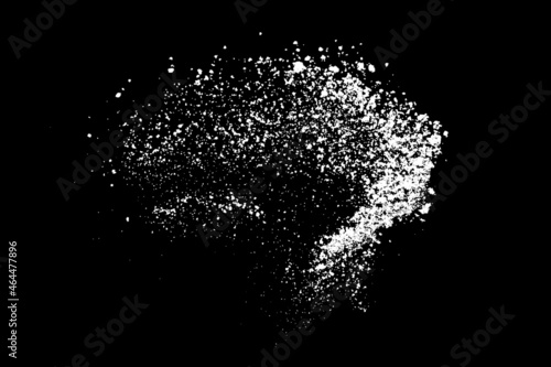White splashes isolated on black background. Abstract vector explosion. Digitally generated image. Illustration, EPS 10.