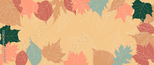 Wallpaper Mural Autumn background vector. Autumn hand drawn wallpaper. This design good for banner, sale poster, packaging background and greeting card. Torontodigital.ca