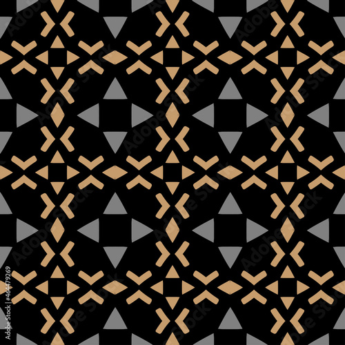 Simple background pattern with geometric elements on a black background. Seamless background for wallpaper  textures. Vector image. 