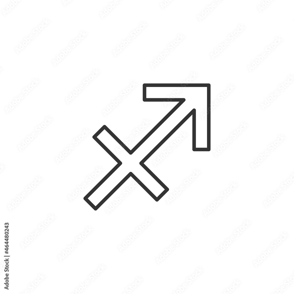 Sagittarius zodiac sign icon isolated on background. Astrology symbol modern, simple, vector, icon for website design, mobile app, ui. Vector Illustration Sagittarius zodiac sign icon isolated on background. Astrology symbol modern, simple, vector, icon for website design, mobile app, ui. Vector Illustration