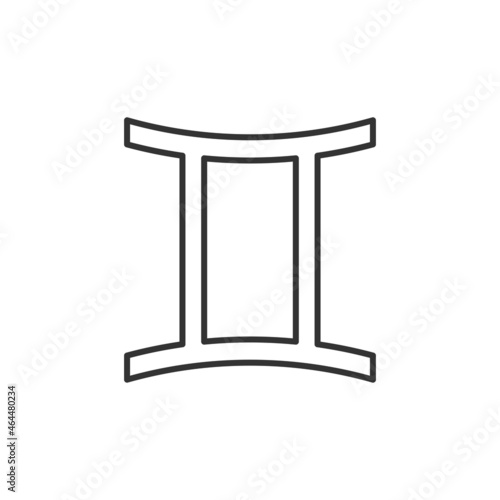 Gemini zodiac sign icon isolated on background. Astrology symbol modern, simple, vector, icon for website design, mobile app, ui. Vector Illustration