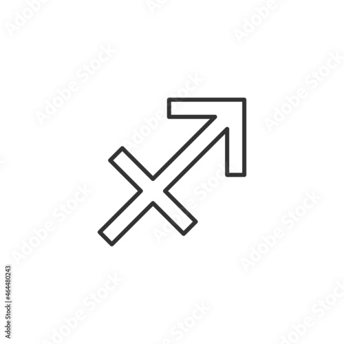 Sagittarius zodiac sign icon isolated on background. Astrology symbol modern, simple, vector, icon for website design, mobile app, ui. Vector Illustration