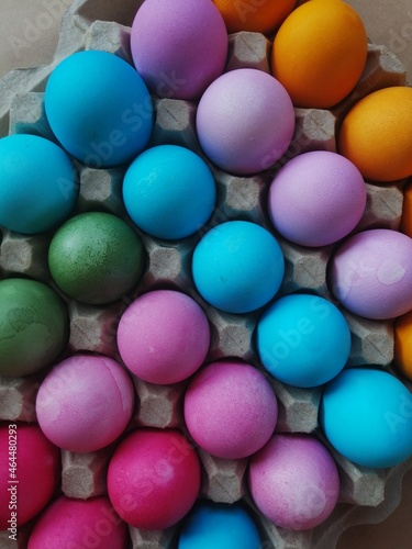 Easter eggs. Feast of the Resurrection of Christ. Multicolored egg.s. Spring