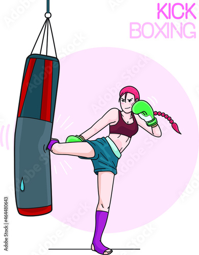 sport woman was cardio by kick boxing design
