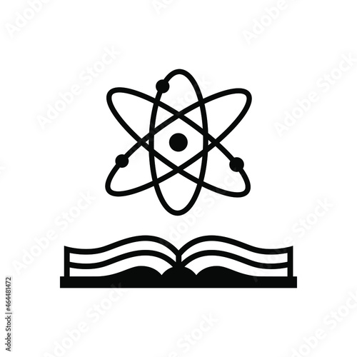 Physics icon vector. textbook illustration sign. directory symbol. science logo.