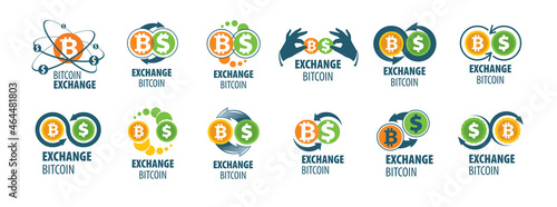 Vector logo of cryptocurrency. Exchange bitcoin for money