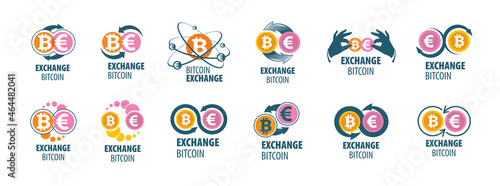 Vector logo of cryptocurrency. Exchange bitcoin for money