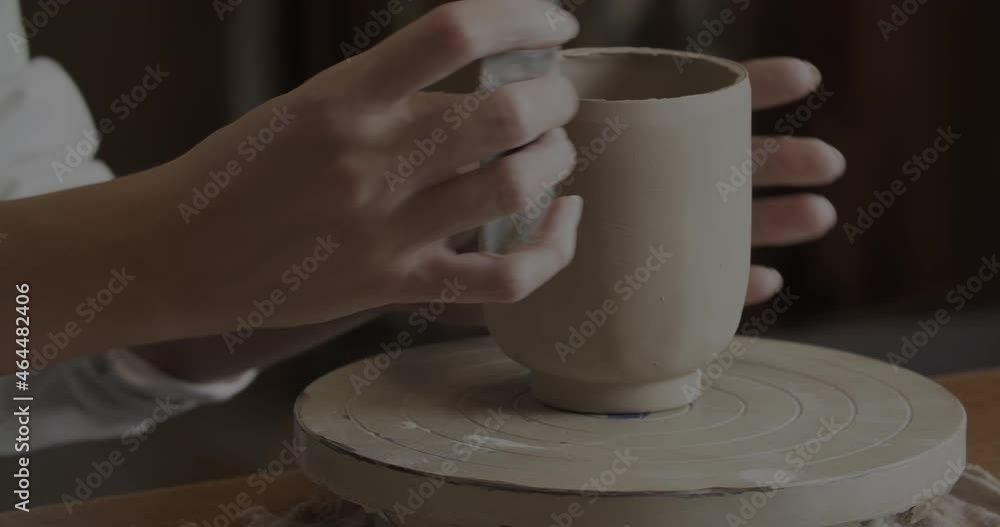 Professional Potter Shaping A Clay Cup Professional Potter Shaping A Clay Cup