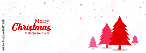 Christmas poster, social media post, Red and white themed minimalistic social media website wide banner 