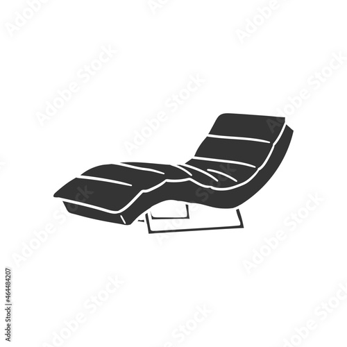 Psychology Couch Icon Silhouette Illustration. Furniture Therapy Vector Graphic Pictogram Symbol Clip Art. Doodle Sketch Black Sign.