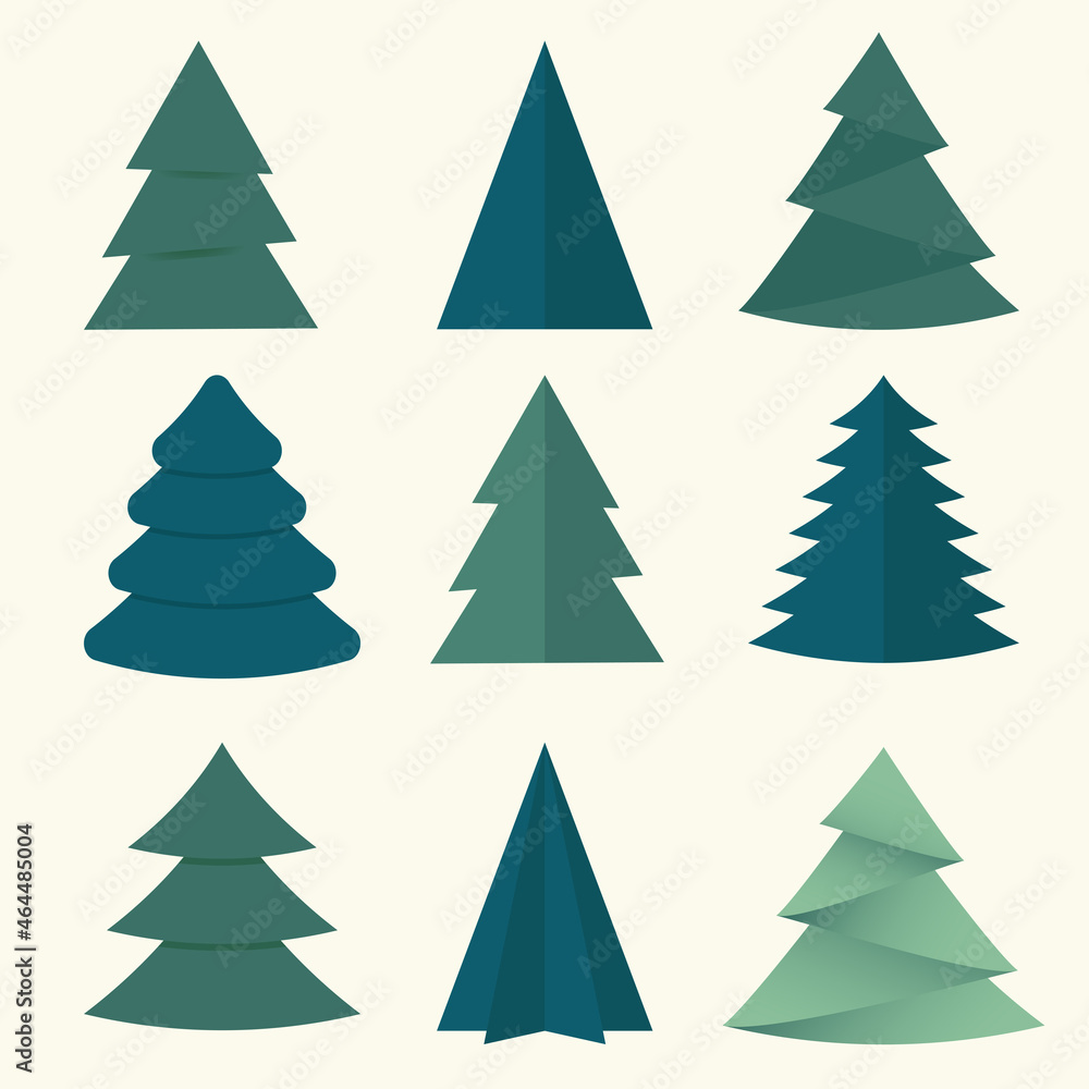 Obraz premium Christmas tree. Paper cut style. Christmas elements.