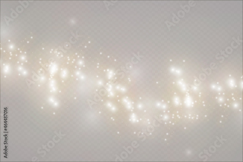 Glow light effect. Starburst with sparkles on transparent background. Vector illustration. Sun © timchig