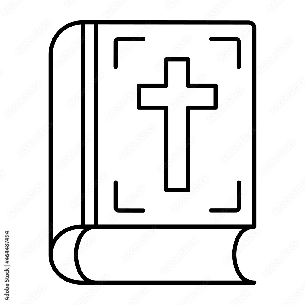 Obraz premium Bible Book Concept Vector Line Icon Design, Halloween costume Symbol, Holiday Celebrations Sign, Saints Eve festivals Stock illustration