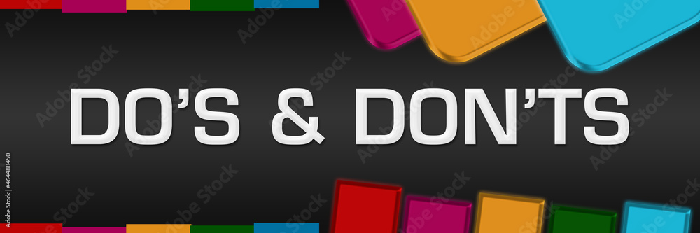 Dos And Donts Dark Colorful Neon Random Shapes Horizontal Dos And Donts Dark Colorful Neon Random Shapes Horizontal