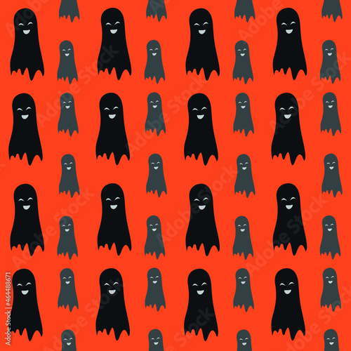Halloween pattern depicting a happy ghost